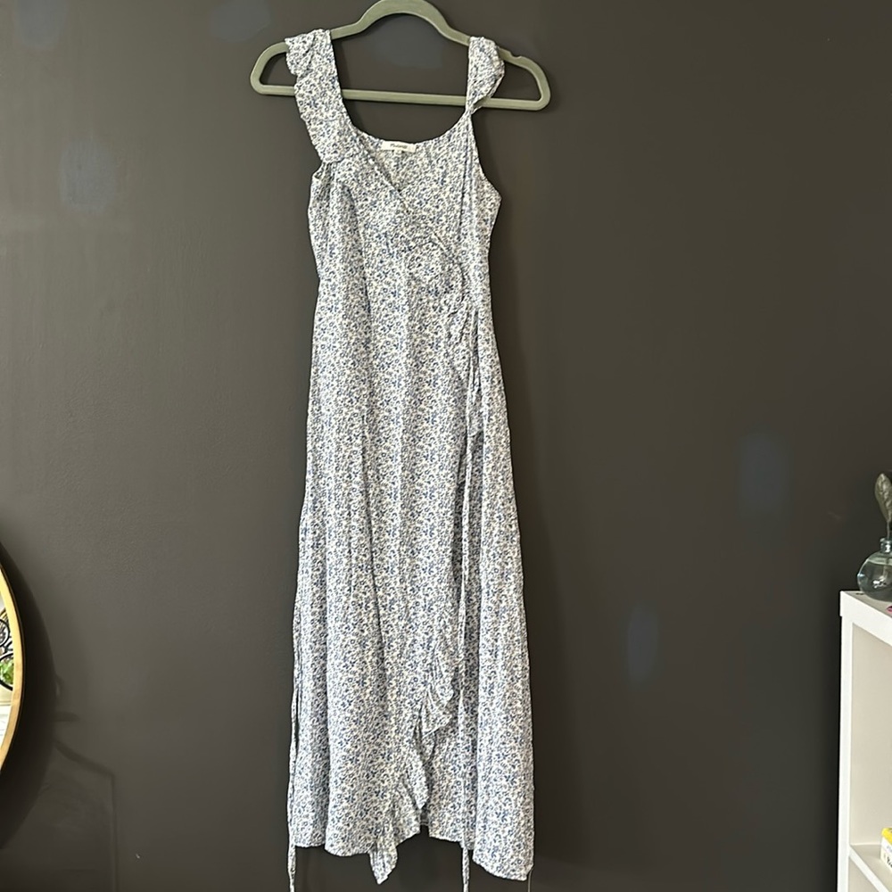 Madewell midi  floral dress with slit